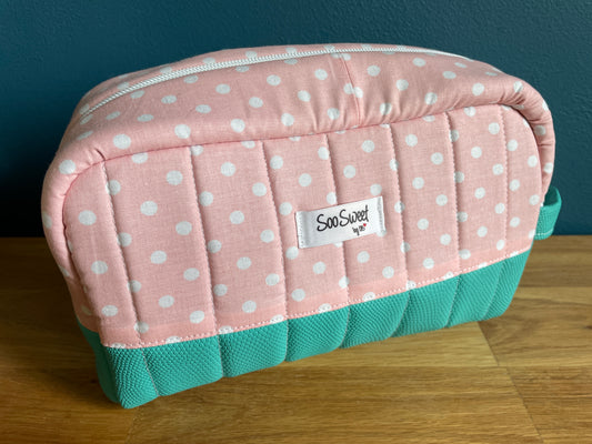 Trousse de toilette Rose et turquoise