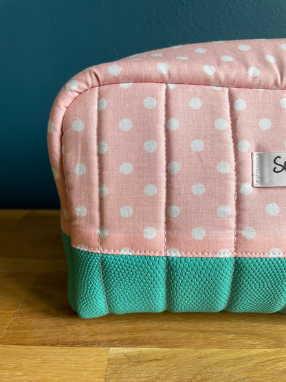 Trousse de toilette Rose et turquoise